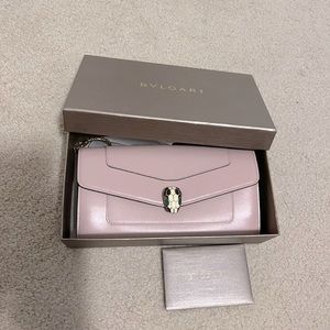 Auth Bulgari Serpenti Forever Chain Wallet Pink